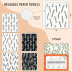 Swedish Dishcloths for Kitchen, 5 Pack Reusable Paper Towels Washable, Super - Image 2