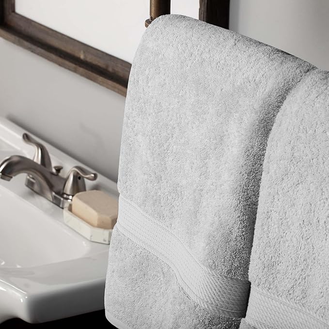 Superior Egyptian Cotton Solid Towel Set, Washcloths 13” x 13”, Hand Towels 20” - Image 7