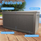 310 Gallon Lockable Outdoor Storage Box – Waterproof Resin Deck Box for Patio Furniture, Garden Tools, Pool Accessories (Gray) - Image 5