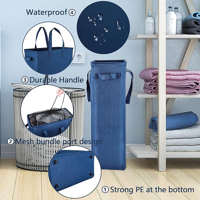 Odonata Slim Laundry Hamper Handles Collapsible Laundry Basket Thin Dirty - Image 5