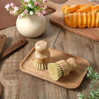 12 Pack Bamboo Dish Scrub Brushes Wooden Scrubbers Set Kitchen Palm Pot Brush - Image 6