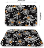 Halloween Dish Drying Mat 18x24 Inch Black Orange Golden Spider Webs Drying Mat - Image 2