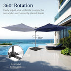 Best Choice Products 10ft Offset Cantilever Hanging Market Patio Umbrella, Smooth 360° Rotation, 8 Sturdy Ribs, Easy Adjustment - Navy Blue - Image 3