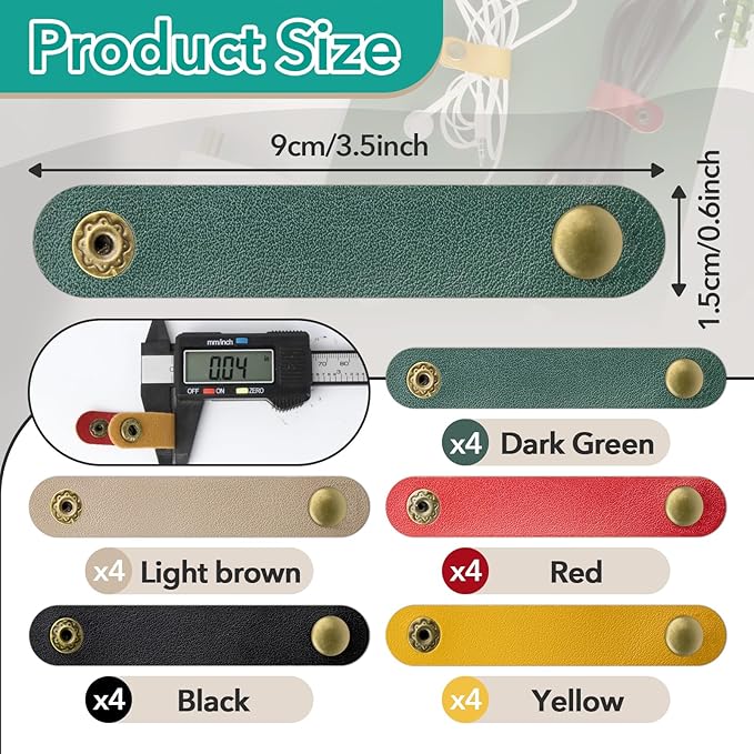 20 Pcs Leather Cord Organizer - Image 3