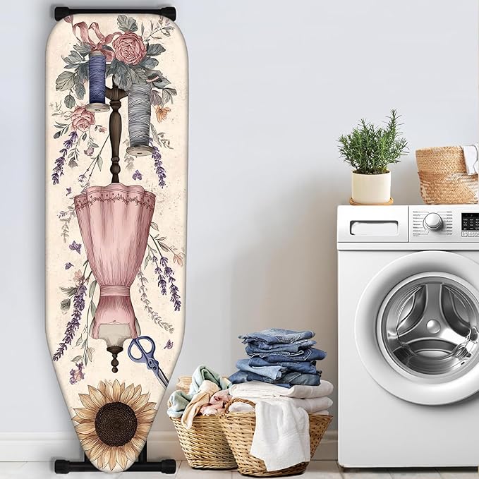 Nuxovilar Sunflower & Sewing Mannequin Pattern Ironing Board Cover, 15×54 inch - Image 3
