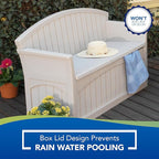 Suncast Outdoor Storage Bench - 50 Gallon Taupe Resin Outdoor Bench with Storage for Cushions, Tools & More. All-Weather Patio Deck Box with Seat for Porch, Pool, Yard, & Garden, Made in USA - Image 12