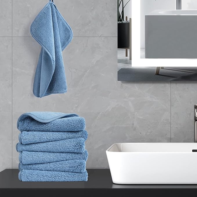 POLYTE Premium Lint Free Microfiber Washcloth Face Towel, 13 x 13 in - Image 6