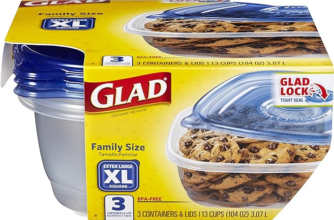 Glad Family Size Food Storage Containers, XL Square - Image 2