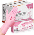 Disposable Nitrile Dishwashing Gloves, Extended 12 Inches Cuff, Cherry Blossom by SwiftGrip