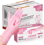 Disposable Nitrile Dishwashing Gloves, Extended 12 Inches Cuff, Cherry Blossom by SwiftGrip