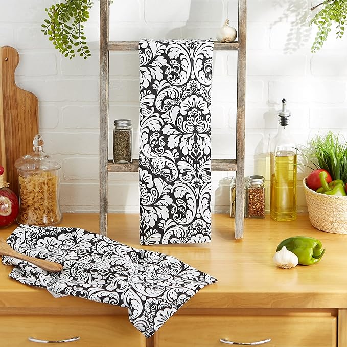 DII Cotton Dish Towel Set Damask Print - Image 6