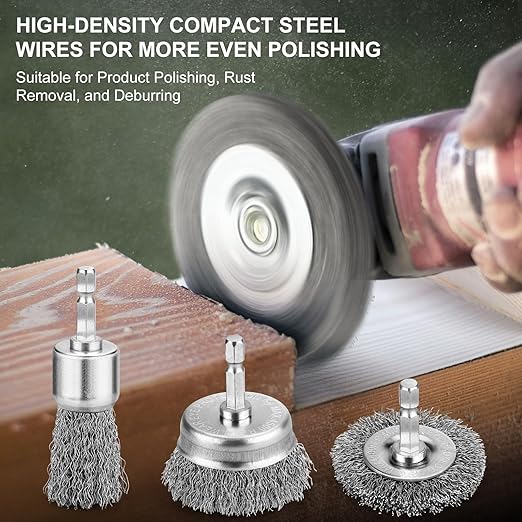 10Pcs Professional Wire Brush for Drill, Carbon Steel Wire Cup Brush for Drill - Image 4