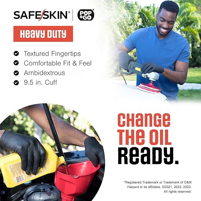 SAFESKIN Heavy Duty Nitrile Disposable Latex Free Gloves - Image 4