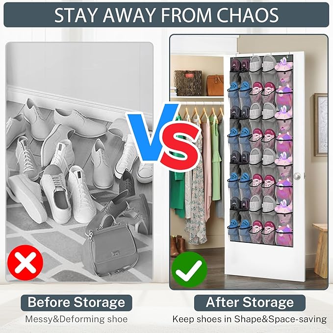 40-Pocket Over the Door Shoe Organizer - Image 5