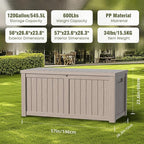 DRATO 120 Gallon Large Deck Box, Outdoor Storage Box for Patio Furniture, Patio Cushions, Gardening Tools, Pool Supplies,660lbs Weight Capacity,Waterproof Resin Storage Boxes（Gray，120 Gallon） - Image 6