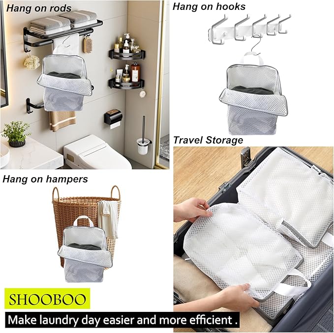2-Pack Hanging Laundry Bag for Washing Machine, Large & XL Mesh Laundry Bags - Image 2