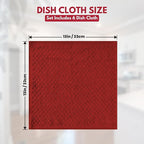 Infinitee Xclusives Premium Dish Cloth 100% Cotton 12 x 12 Inches |Pack of 4| - Image 3