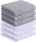 Homaxy 100% Cotton Terry Kitchen Towels, Checkered Designed, Soft and Super by Homaxy