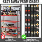 Windyun 40 Over the Door Shoe Organizer Large Breathable Mesh Pockets Hanging - Image 2