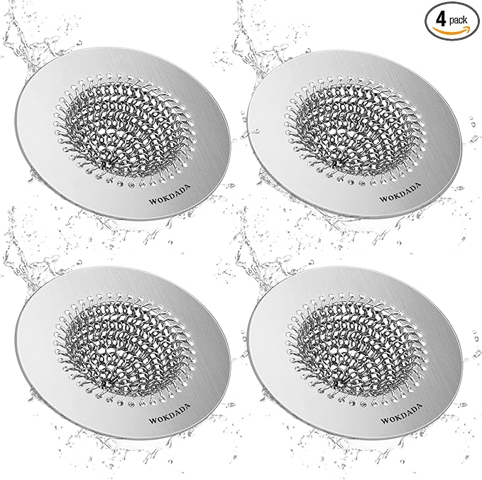 4 PCS Kitchen Sink Drain Strainer, Flippable Mesh Sink Strainer, 304 Stainless by Wokdada