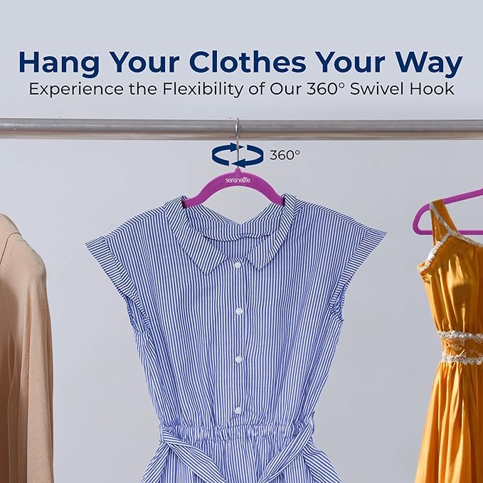 SereneLife 200 Pack Velvet Hangers - Image 6