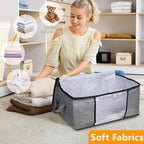 3 Pack Storage Bags, 45L Foldable Clothes Storage Bins - Image 3