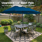 SUPERJARE 13FT Outdoor Umbrella for Patio, Double sided Pool Umbrellas with Fade Resistant Canopy, Large Table Umbrella for Deck, Market, Backyard - Navy Blue - Image 3
