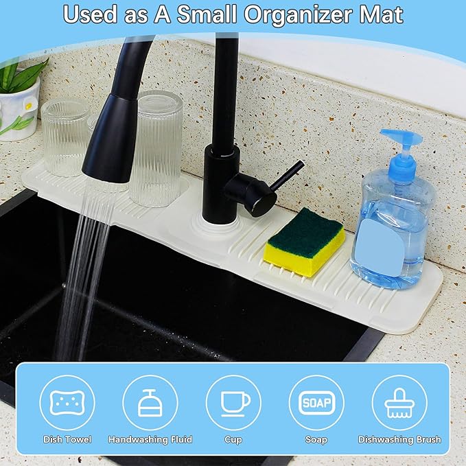 5° Slope Kitchen Sink Faucet Mat, Kitchen Sink Splash Guard, Silicone Material - Image 7