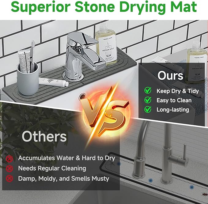 Diatomite Faucet Mat for Kitchen Sink - Image 3