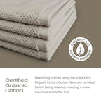 Luxury Silver-Infused Beige Washcloths 4-Pack, 12.9"x12.9" - Image 3
