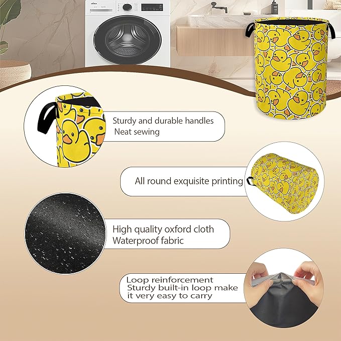 Collapsible Laundry Basket, Cute Cartoon Animal Hampers - Image 5
