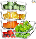 VERONES 5 Pack 36 OZ Glass Meal Prep Containers, Airtight Glass Lunch by VERONES