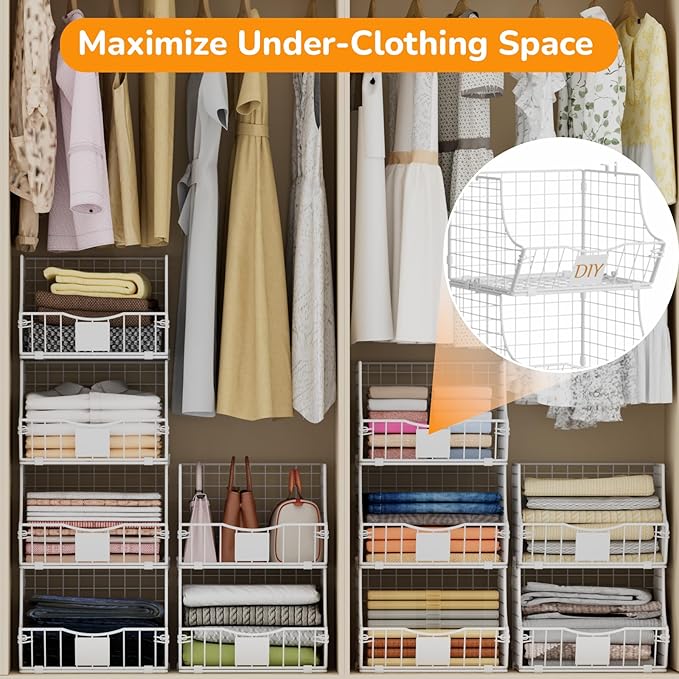 Hanging Closet Organizers and Storage, 5 Tier Closet Shelf Clothes Organizer - Image 6