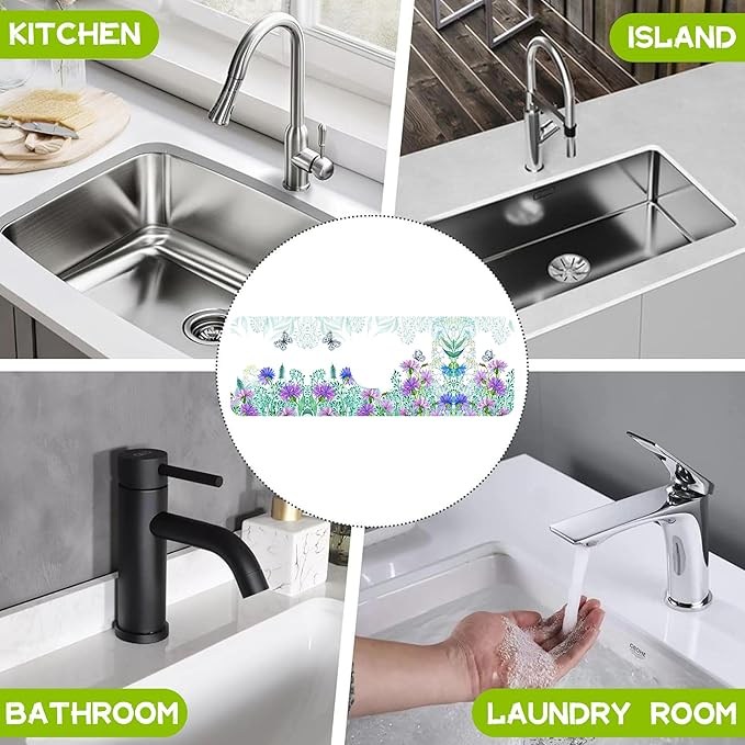 Kitchen Sink Splash Guard Faucet Mat Super Absorbent Fast Drying Mat Guard - Image 7