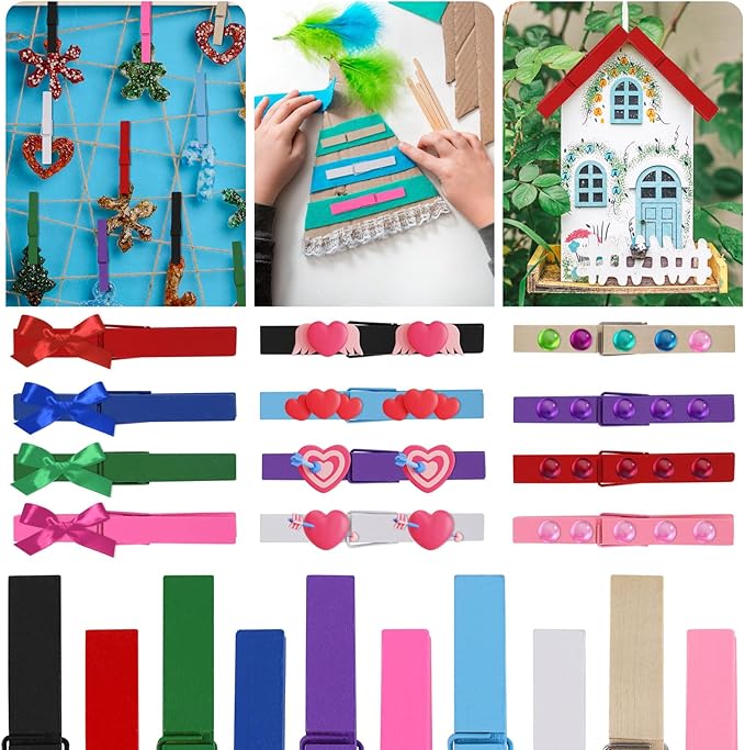 50Pcs Colored Clothes Pins Wooden Clips - Image 6