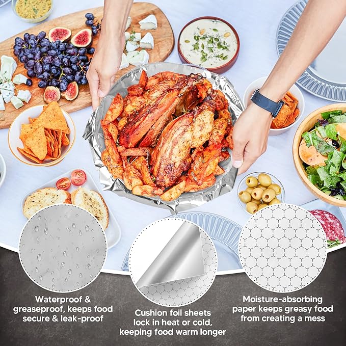 120 Packs Insulated Foil Sandwich Wrap Sheets 12"x12" Pre-Cut Aluminum Foil - Image 3
