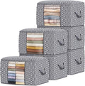Direct 100L, 6 Pack, Storage Containers, Large Clothes Storage Bins Foldable by StorageTastic