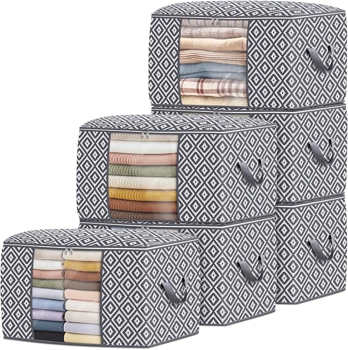 Direct 100L, 6 Pack, Storage Containers, Large Clothes Storage Bins Foldable by StorageTastic