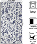 Spring Floral Hand Towels for Bathroom Set of 2 Blue White Flower Leaves - Image 2