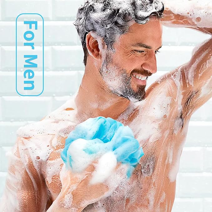 Bath Loofah Shower Sponge Body Back Scrubber Soft Mesh Shower Puffs Exfoliating - Image 5