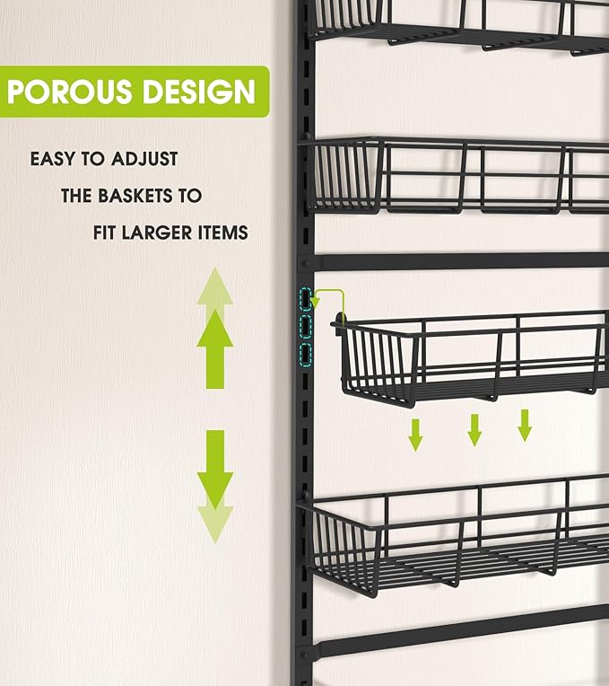 Over The Door Pantry Organizer, Pantry Storage and Organization, 6-Tier - Image 3