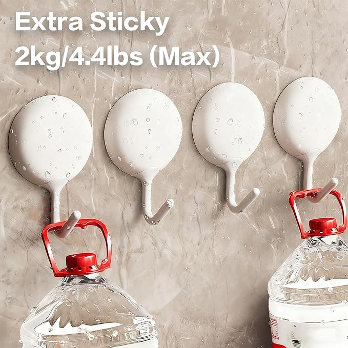 4pcs Self-Adhesive Hooks, No Drill Wall Mounted Sticky Hooks Durable - Image 5