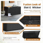 Greesum 100 Gallon Resin Patio Storage Box for Garden Tools, Outdoor Furniture Cushions, Pool Supplies, Black - Image 5