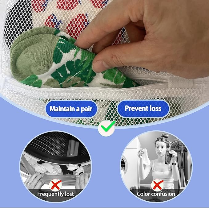 Mesh laundry bags for washing machine, can wash 10 pairs of socks, maintain - Image 2