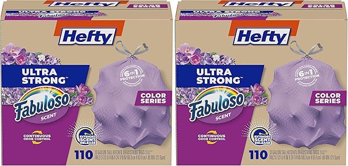 Hefty Ultra Strong 13 Gallon Trash Bags, Tall Kitchen Trash Bags 13 Gallon Size by Hefty