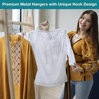 Heavy Duty Metal Hangers with Unique Hook Design Durable & Sturdy Coat Hangers - Image 8
