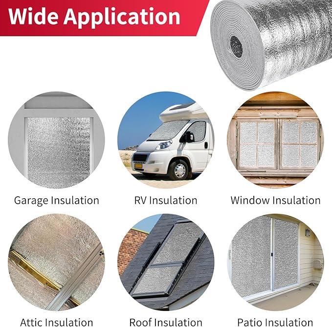 2.9 MM Reflective 48" X 10' Double-Sided Aluminium Insulation Foam Blanket - Image 7