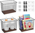 Wall Hanging Baskets 3 Pack, Diversified Wire Basket Shelves of Wooden Style by LIGHTDUST