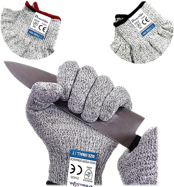 Dowellife Cut Resistant Gloves Food Grade Level 5 Protection, Safety Kitchen by Dowellife