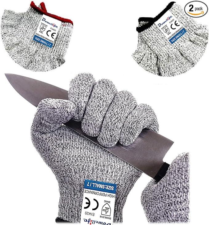 Dowellife Cut Resistant Gloves Food Grade Level 5 Protection, Safety Kitchen by Dowellife